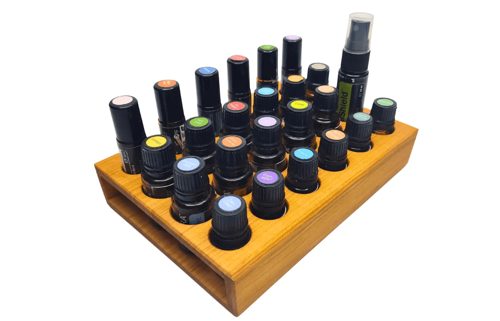 Wooden oil Rack - Cherry - 6x4 - Mixed bottles