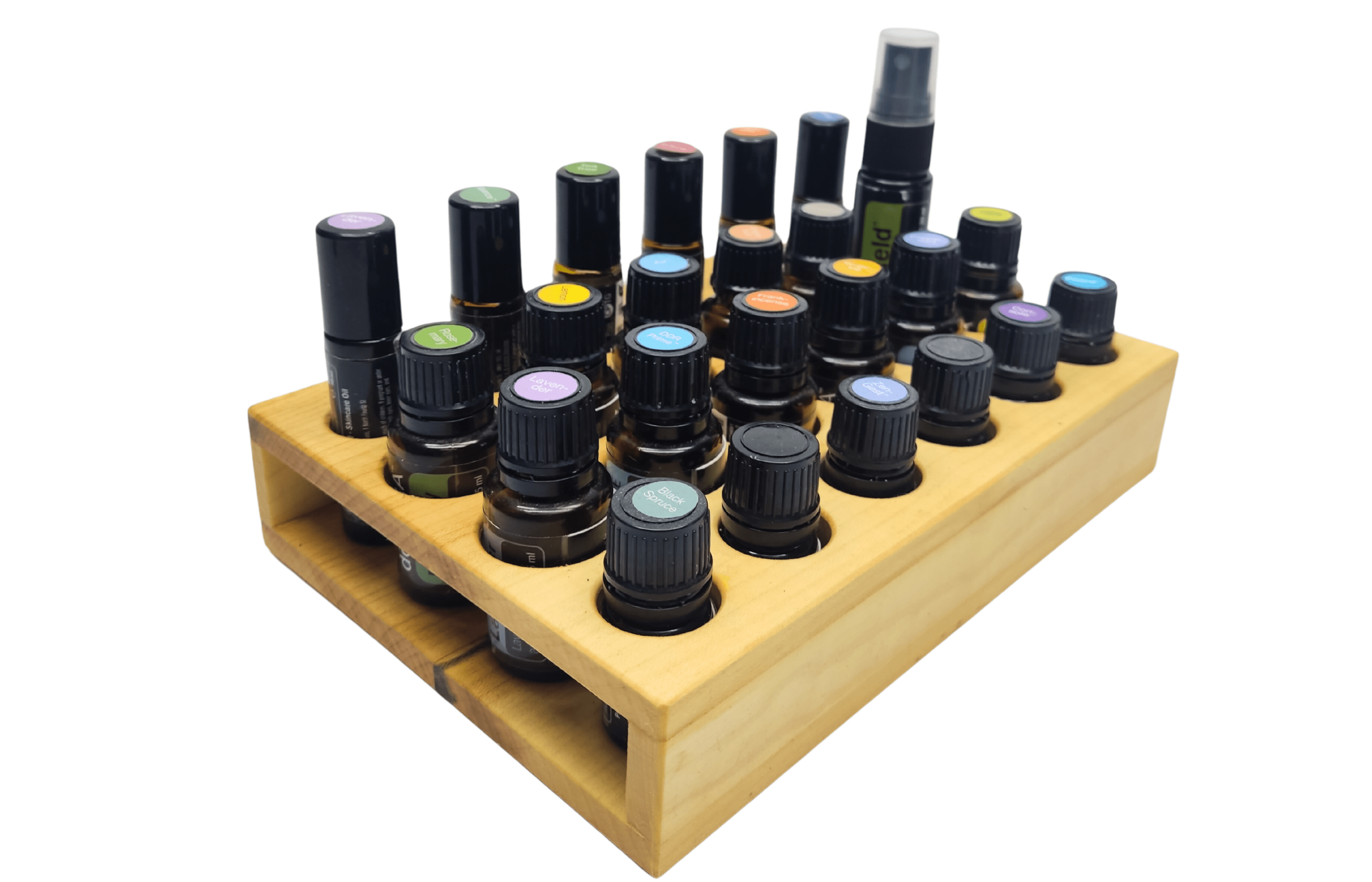 Wooden oil Rack - Maple - 6x4 - Mixed bottles