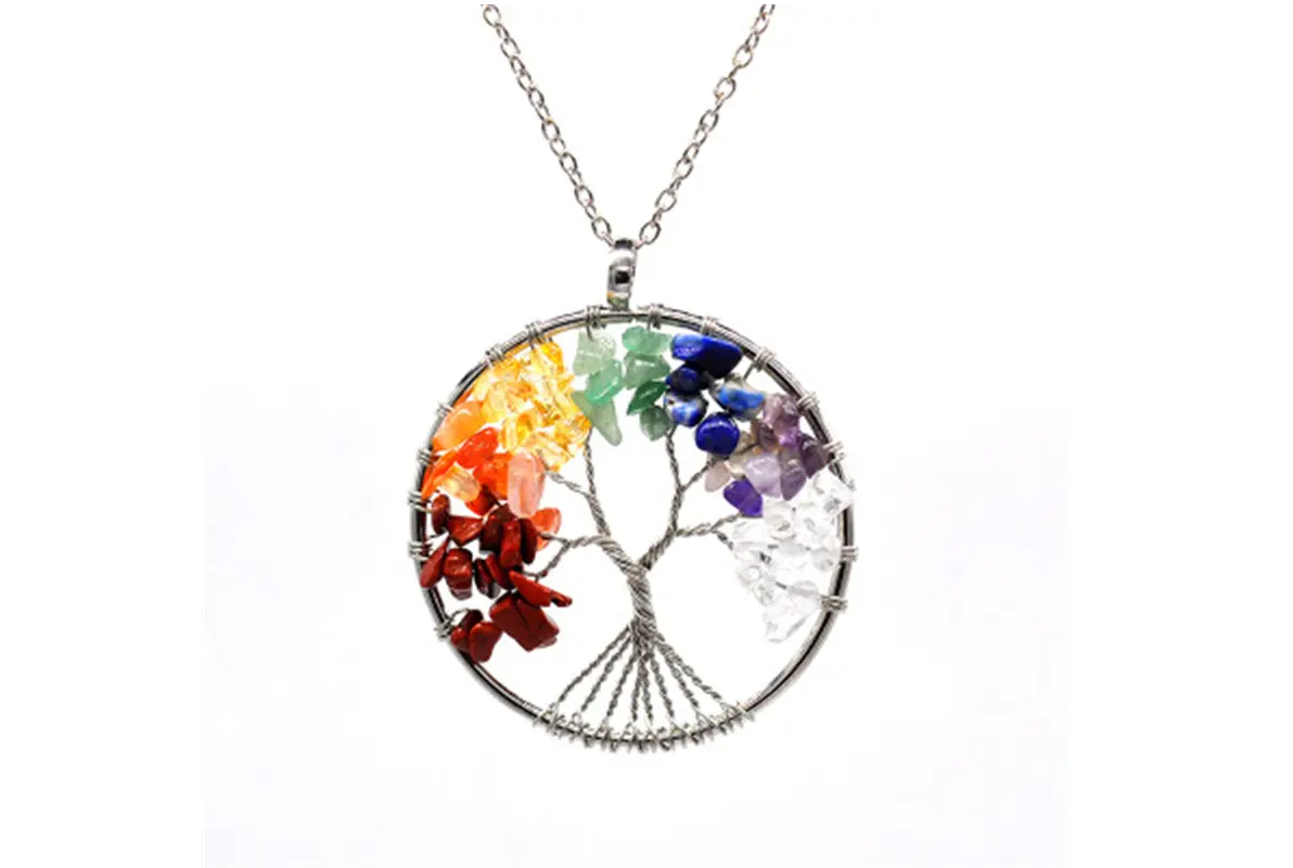 Tree of life medal with chakra stones